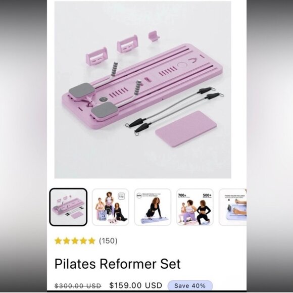 Lhanel - Pink Pilates Exercise Board with Resistance Bands - Picture 1 of 9